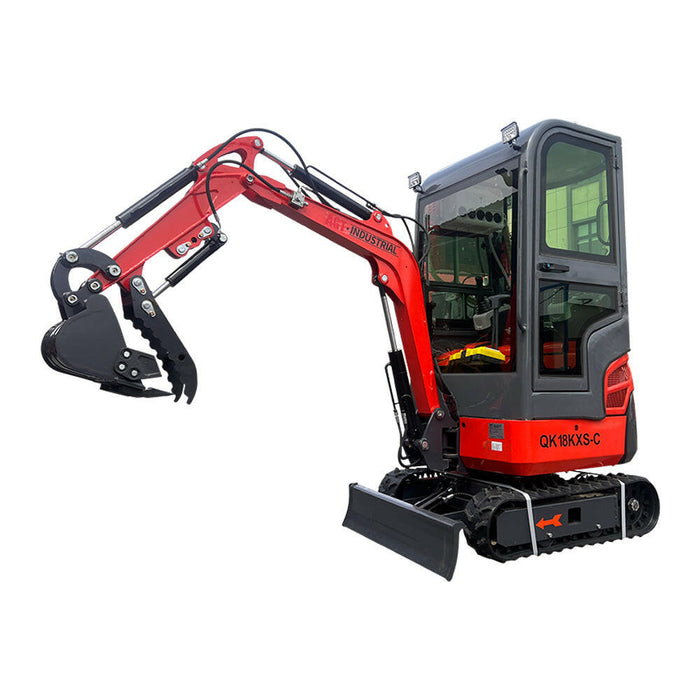 1-Ton, Kubota Engine Mini & Small Excavator w/Air Conditioning, Side Swing & Enclosed Cab | AGT-KH18K-CC