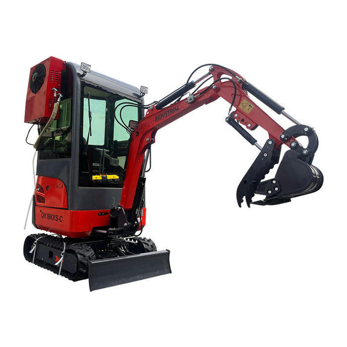 1-Ton, Kubota Engine Mini & Small Excavator w/Air Conditioning, Side Swing & Enclosed Cab | AGT-KH18K-CC