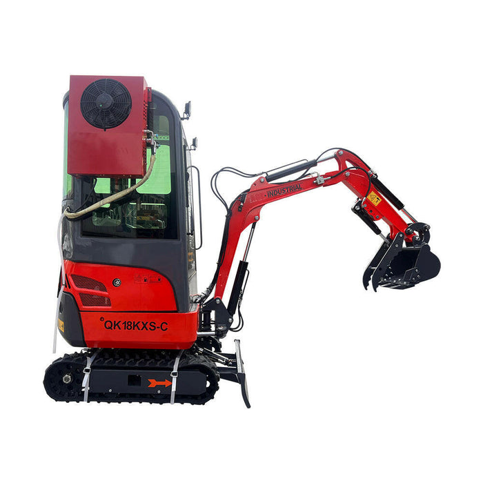 1-Ton, Kubota Engine Mini & Small Excavator w/Air Conditioning, Side Swing & Enclosed Cab | AGT-KH18K-CC