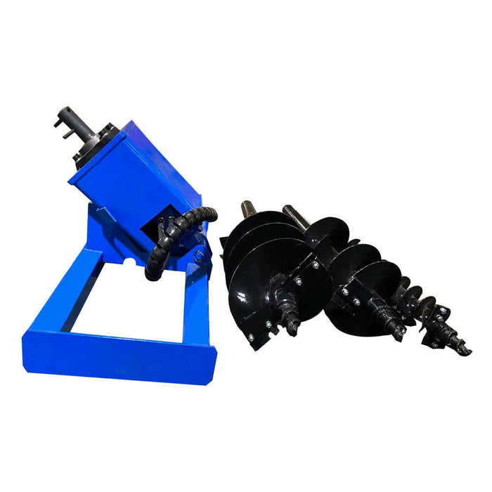 Skid Steer Hydraulic Auger with 3 bits(6, 12, 14 )| AGT-SSECAG-Y-BL