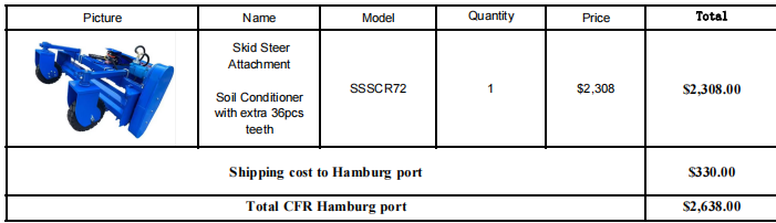 SSSCR72 Skid Steer Attachment Soil Conditioner with extra 36pcs teeth