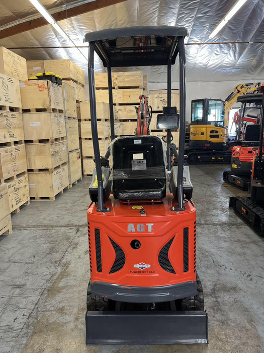 1 Ton, Upgraded Mini Excavator w/ Pilot Control & Swing Boom & Hydraulic Thumb & Features | AGT-DM12X-PLUS