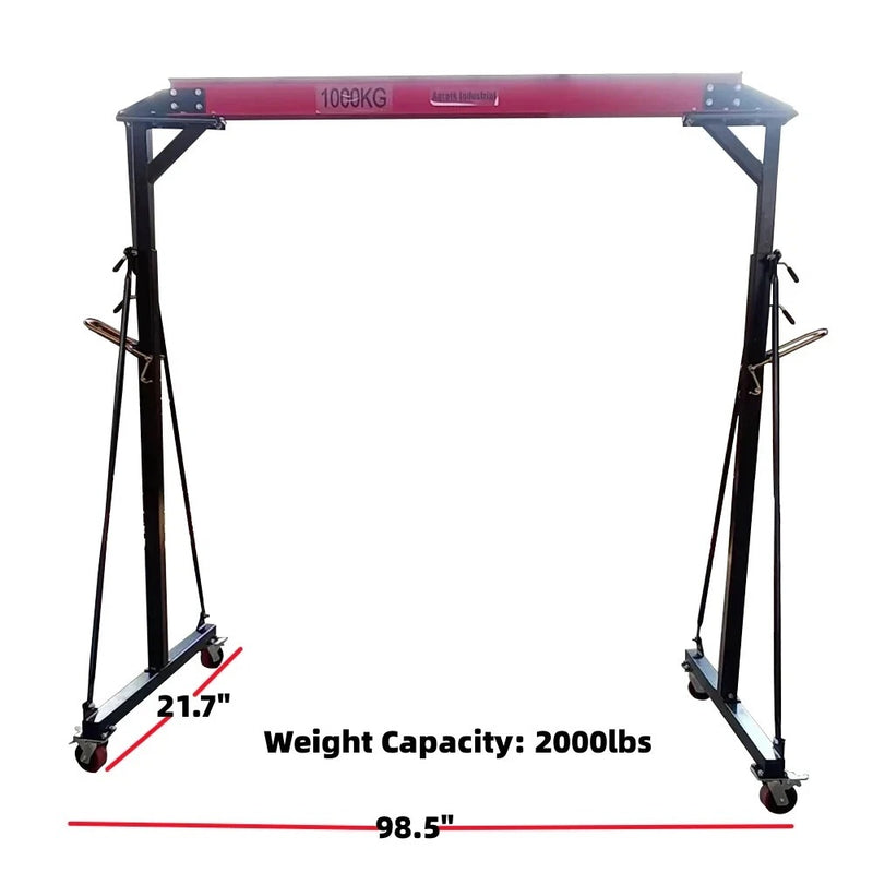 Agrotk 1 Ton Adjustable Steel Gantry Crane Portable Shop Lift Hoist | AGT-ASGC-2000