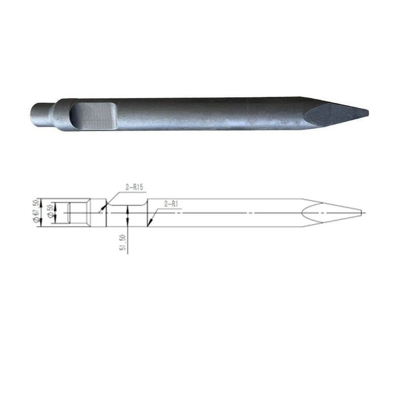 68mm Hydraulic Breaker Hammer Chisel Tool for SSHH-680A | AGT-BHDRILLPIPE68