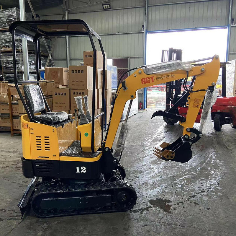 AGT 1 Ton Mini Excavator w/ B&S XR2100 13.5HP Engine, 65" Dig Depth, Compact Design | AGT-H12