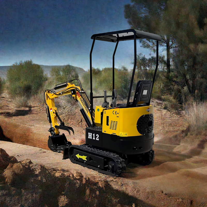 AGT 1 Ton Mini Excavator w/ B&S XR2100 13.5HP Engine, 65" Dig Depth, Compact Design | AGT-H12