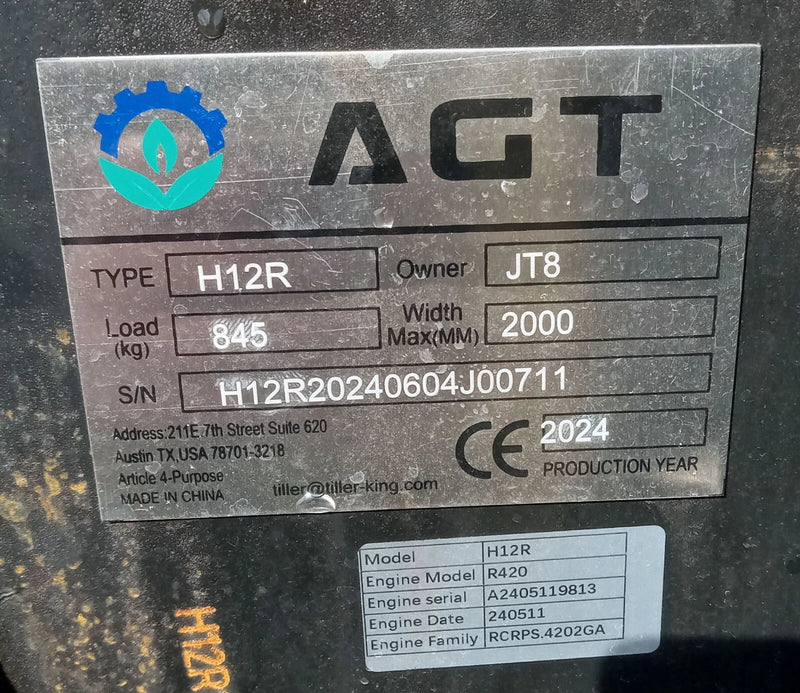1 Ton, 13.5HP RATO Gas Engine Mini Excavator w/ Hydraulic Thumb | AGT-H12R