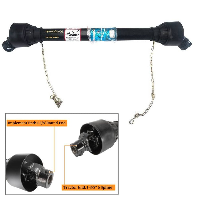Tractor PTO Shaft, 1-3/8", Series 4, 6 Spline, 41.33-62" | AGT-T4-1050PP