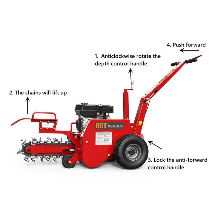 6.5hp Gasoline Walk Behind Trencher | AGT-TCR650