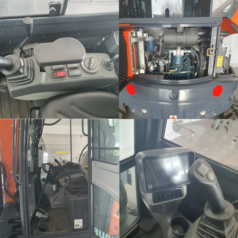 CFG 3.8 Ton Mini Excavator w/ Kubota D1703 24.4HP Engine, 122.8" Dig Depth, A/C Cab & Pilot Control | CFG-40UF