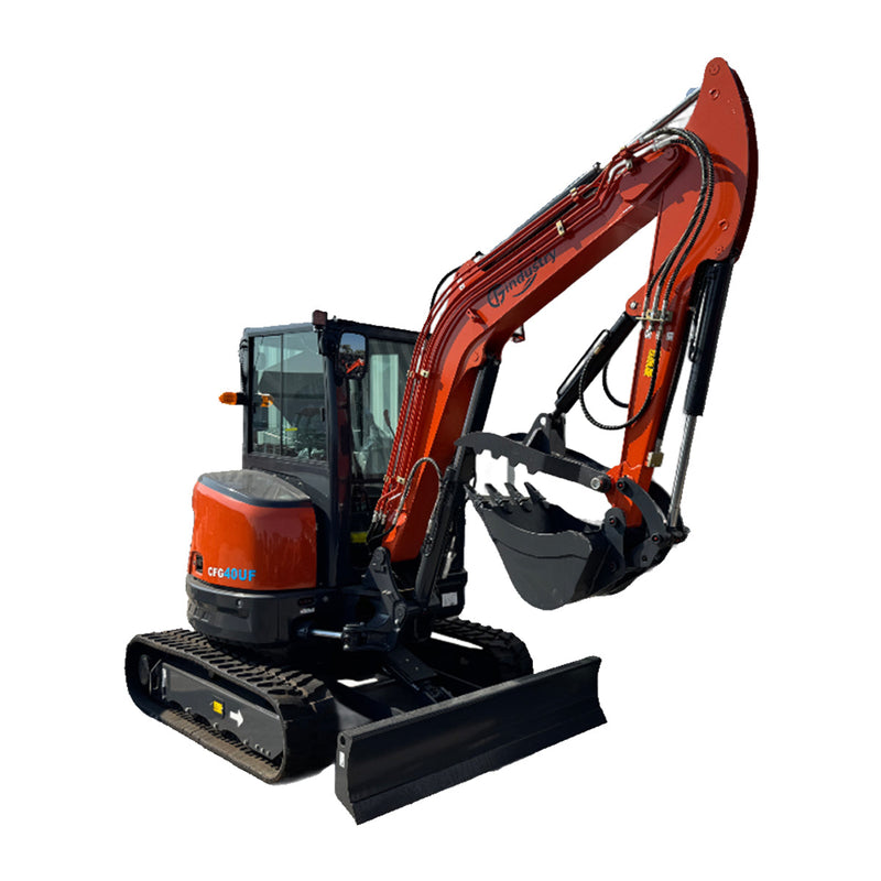 CFG 3.8 Ton Mini Excavator w/ Kubota D1703 24.4HP Engine, 122.8" Dig Depth, A/C Cab & Pilot Control | CFG-40UF
