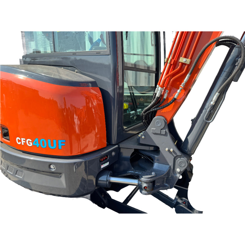 CFG 3.8 Ton Mini Excavator w/ Kubota D1703 24.4HP Engine, 122.8" Dig Depth, A/C Cab & Pilot Control | CFG-40UF