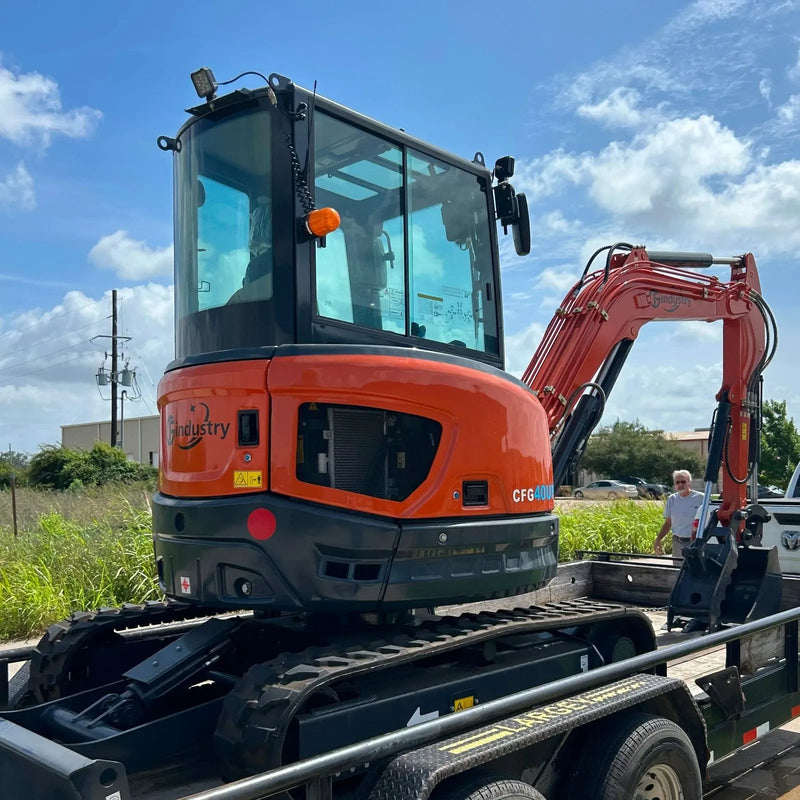CFG 3.8 Ton Mini Excavator w/ Kubota D1703 24.4HP Engine, 122.8" Dig Depth, A/C Cab & Pilot Control | CFG-40UF