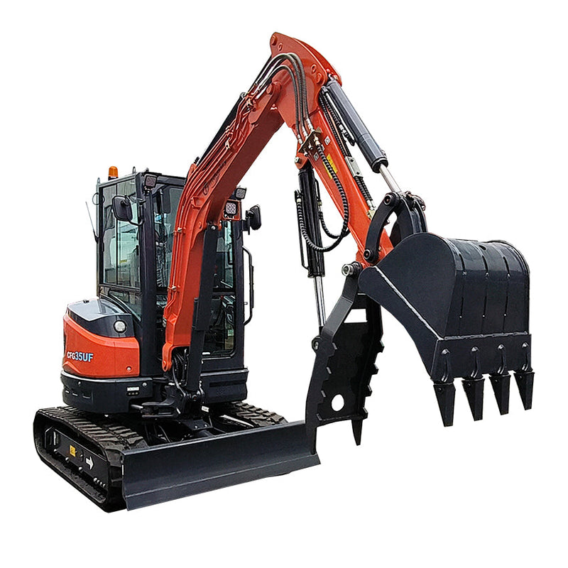 CFG 2.8 Ton Mini Excavator w/ Kubota D1105 20.6HP Diesel Engine, 102" Dig Depth, Enclosed Cab & Pilot Control | CFG35UF