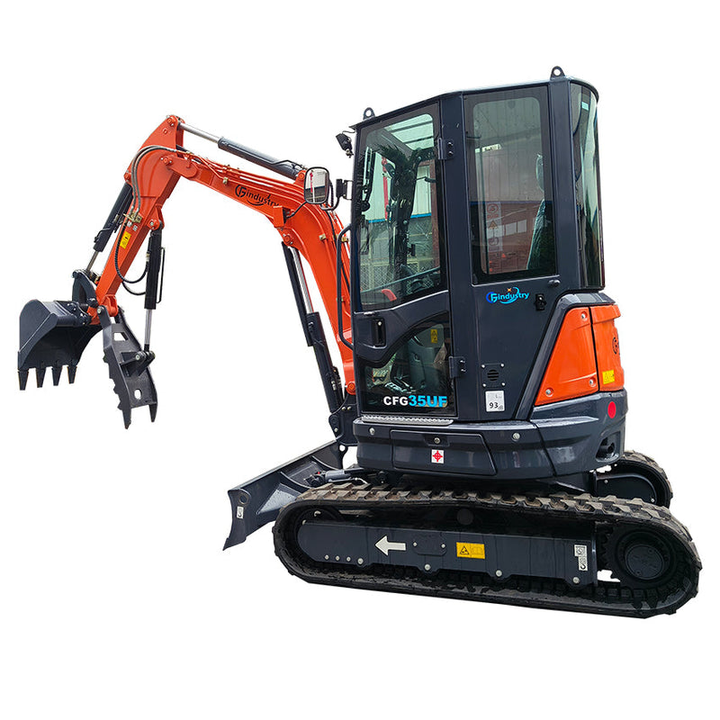 CFG 2.8 Ton Mini Excavator w/ Kubota D1105 20.6HP Diesel Engine, 102" Dig Depth, Enclosed Cab & Pilot Control | CFG35UF