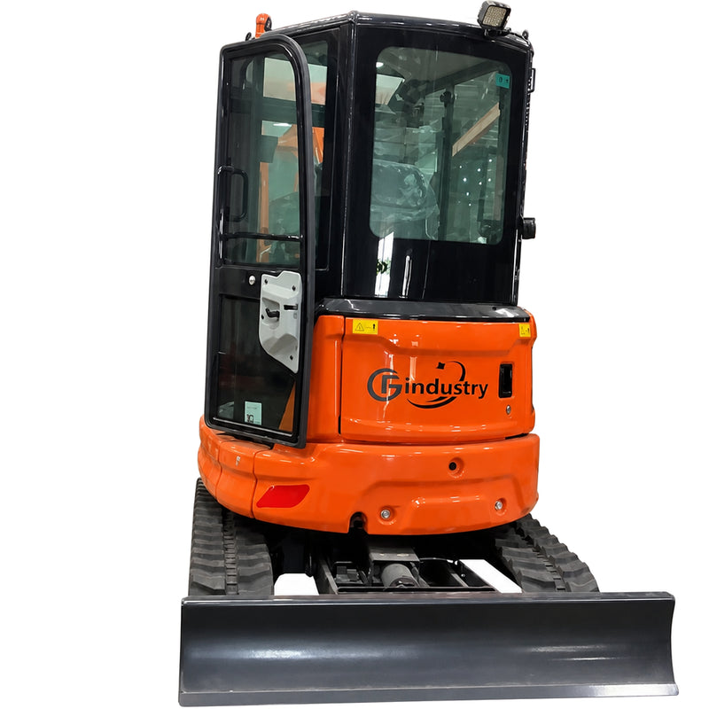 CFG 2.8 Ton Mini Excavator w/ Kubota D1105 20.6HP Diesel Engine, 110" Max Dig Depth, Enclosed Cab, Pilot Control & 4-Way Angle Blade | CFG35UF-L