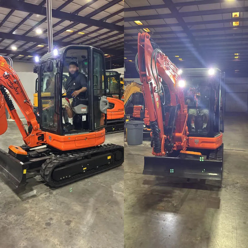CFG 2.8 Ton Mini Excavator w/ Kubota D1105 20.6HP Diesel Engine, 110" Max Dig Depth, Enclosed Cab, Pilot Control & 4-Way Angle Blade | CFG35UF-L