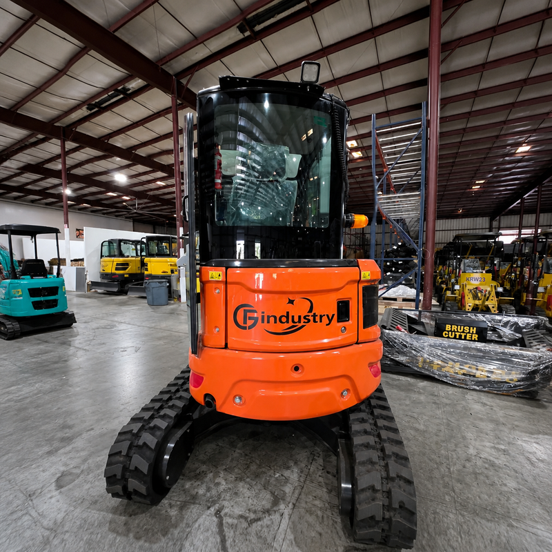 CFG 3.8 Ton Mini Excavator w/ Kubota D1703 24.4HP Engine, 122.8" Dig Depth, A/C Cab, Hydraulic Thumb, 4-Way Dozer Blade & Quick Coupler | CFG-45UF