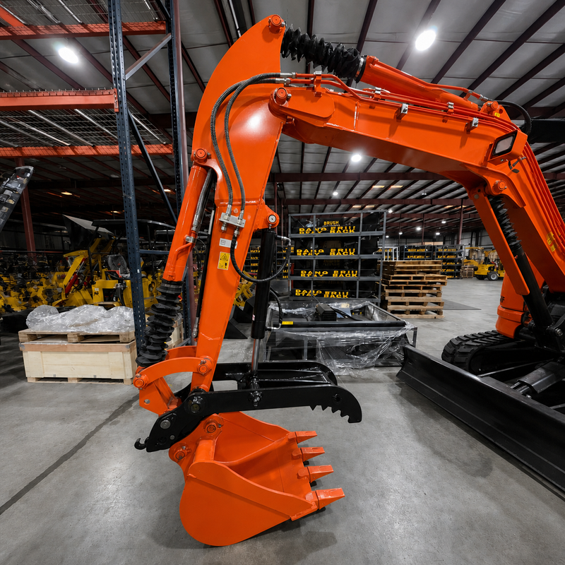 CFG 3.8 Ton Mini Excavator w/ Kubota D1703 24.4HP Engine, 122.8" Dig Depth, A/C Cab, Hydraulic Thumb, 4-Way Dozer Blade & Quick Coupler | CFG-45UF