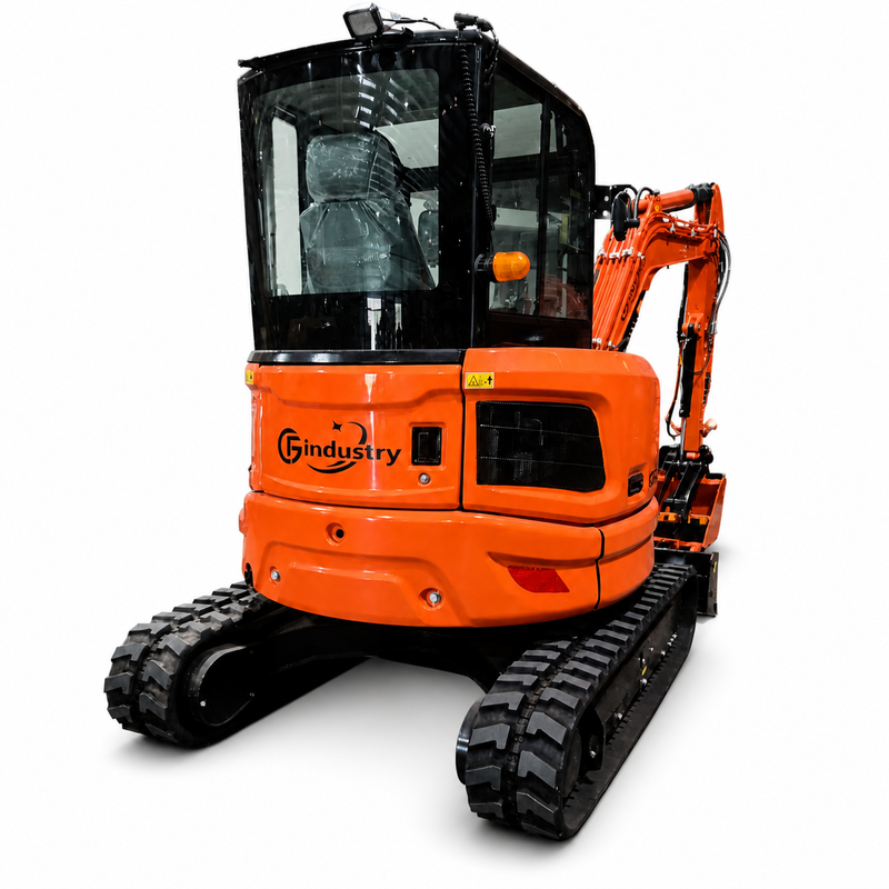 CFG 3.8 Ton Mini Excavator w/ Kubota D1703 24.4HP Engine, 122.8" Dig Depth, A/C Cab, Hydraulic Thumb, 4-Way Dozer Blade & Quick Coupler | CFG-45UF