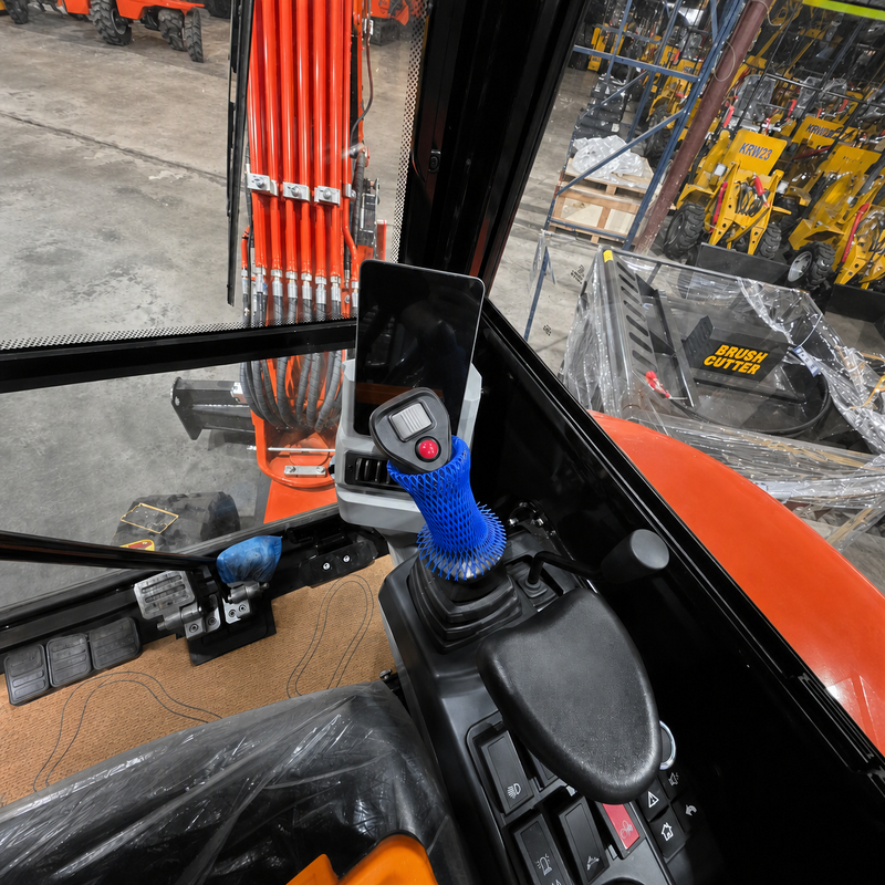 CFG 3.8 Ton Mini Excavator w/ Kubota D1703 24.4HP Engine, 122.8" Dig Depth, A/C Cab, Hydraulic Thumb, 4-Way Dozer Blade & Quick Coupler | CFG-45UF