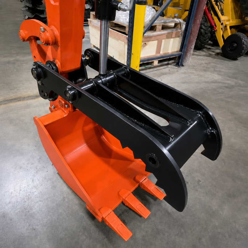 CFG 3.8 Ton Mini Excavator w/ Kubota D1703 24.4HP Engine, 122.8" Dig Depth, A/C Cab, Hydraulic Thumb, 4-Way Dozer Blade & Quick Coupler | CFG-45UF