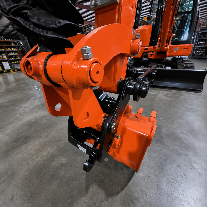 CFG 3.8 Ton Mini Excavator w/ Kubota D1703 24.4HP Engine, 122.8" Dig Depth, A/C Cab, Hydraulic Thumb, 4-Way Dozer Blade & Quick Coupler | CFG-45UF