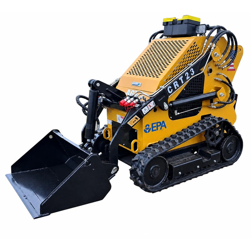 AGT 1 Ton Mini Tracked Skid Steer Loader w/ Rato R740D 23HP Engine, 485 lbs Lifting Capacity, Triple Pump | CRT23