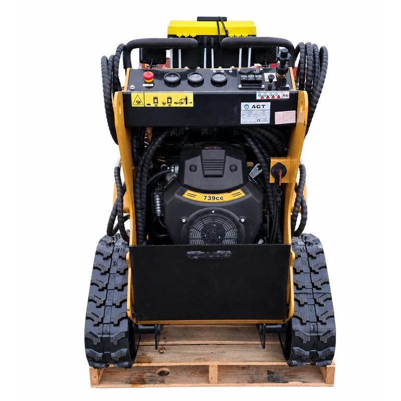 AGT 1 Ton Mini Tracked Skid Steer Loader w/ Rato R740D 23HP Engine, 485 lbs Lifting Capacity, Triple Pump | CRT23