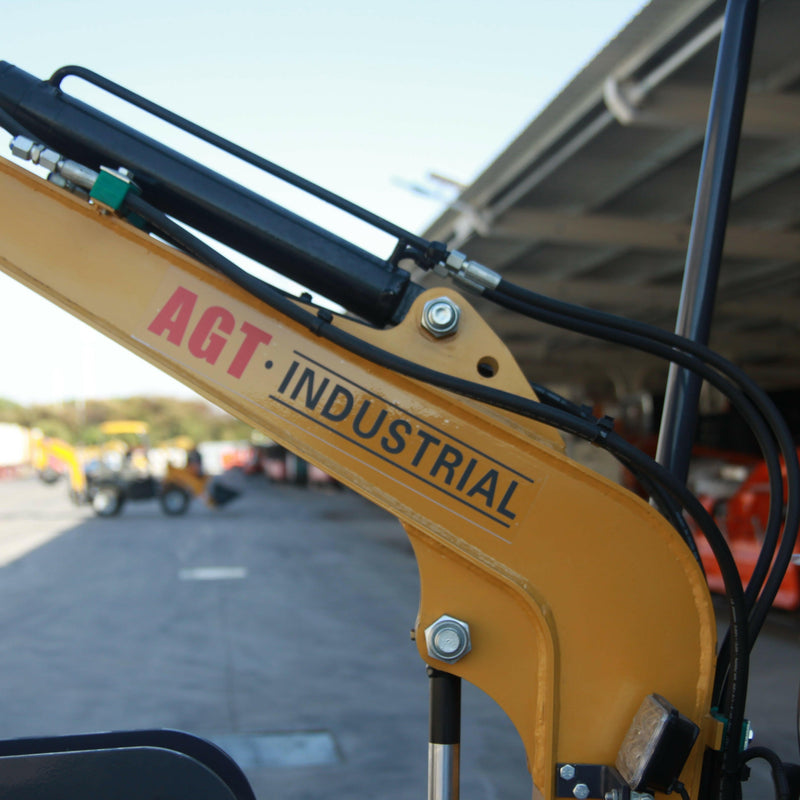 AGT 1 Ton Mini Excavator w/ B&S XR2100 13.5HP Engine, 66" Dig Depth, Swing Boom & Hydraulic Thumb | AGT-DM12-C