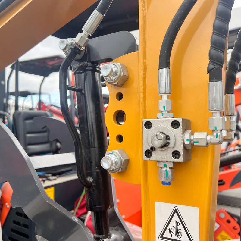 AGT 1 Ton Mini Excavator w/ B&S XR2100 13.5HP Engine, 66" Dig Depth, Swing Boom & Hydraulic Thumb | AGT-DM12-C