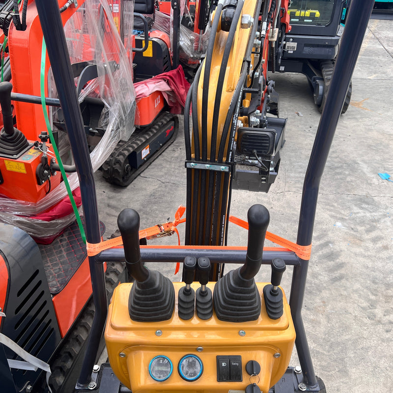 AGT 1 Ton Mini Excavator w/ B&S XR2100 13.5HP Engine, 66" Dig Depth, Swing Boom & Hydraulic Thumb | AGT-DM12-C