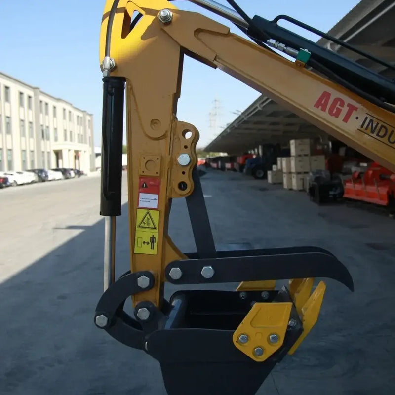 AGT 1 Ton Mini Excavator w/ B&S XR2100 13.5HP Engine, 66" Dig Depth, Swing Boom & Hydraulic Thumb | AGT-DM12-C