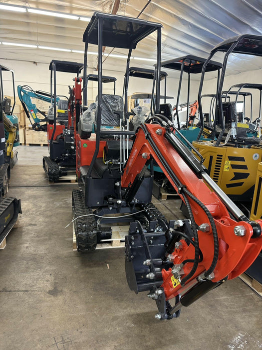 1 Ton, Upgraded Mini Excavator w/ Pilot Control & Swing Boom & Hydraulic Thumb | AGT-DM12X-C