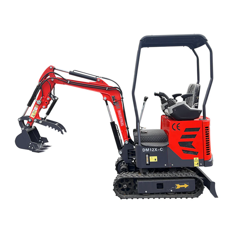 1 Ton, Upgraded Mini Excavator w/ Pilot Control & Swing Boom & Hydraulic Thumb | AGT-DM12X-C