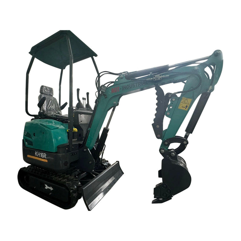1 Ton, RATO Mini Small Excavator w/ Hydraulic Thumb | AGT-KH16R + Free Rake & Ripper