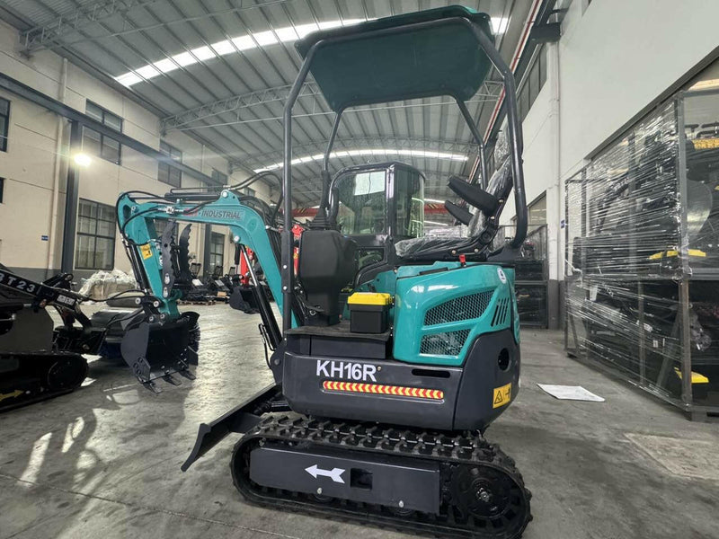 1 Ton, RATO Mini Small Excavator w/ Hydraulic Thumb | AGT-KH16R + Free Rake & Ripper