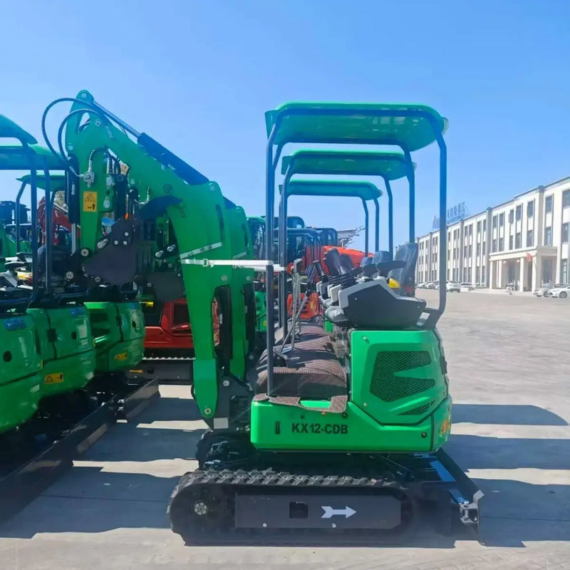 AGT 1 Ton Mini Excavator w/ B&S 13.3HP Engine, 114" Dig Depth, Retractable Tracks & Swing Boom | KX12-CDB