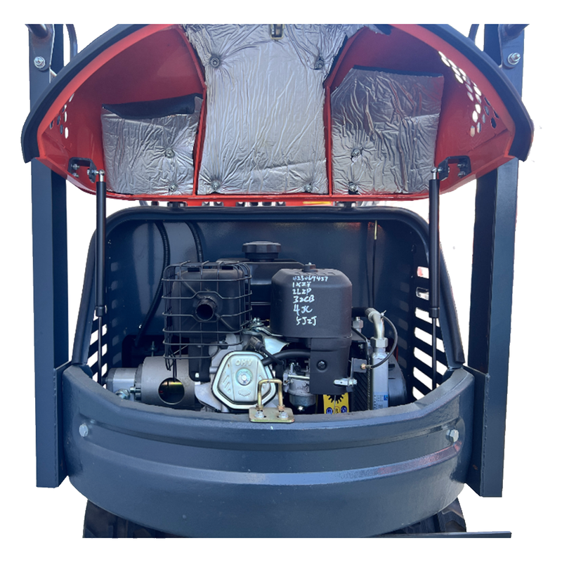 1 Ton, B&S Engine Mini Excavator | AGT-L12 + Free Rake & Ripper