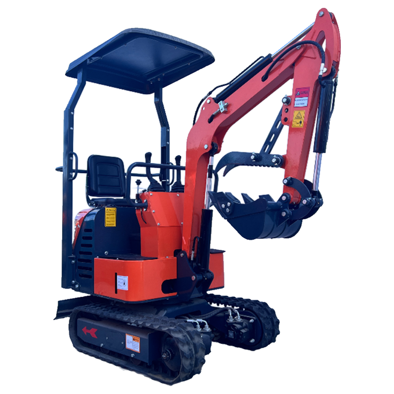 1 Ton, B&S Engine Mini Excavator | AGT-L12 + Free Rake & Ripper