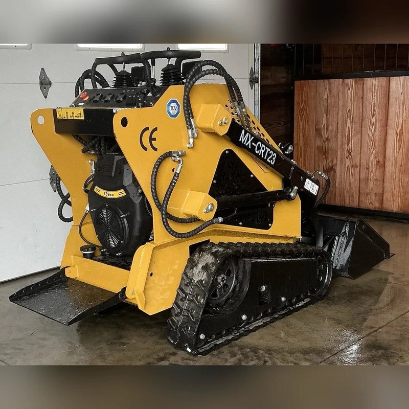 AGT 0.8 Ton Mini Stand-On Tracked Skid Steer Loader w/ Rato R740D 23HP Twin-Cylinder Engine, 441 lbs Lift Capacity | MX-CRT23