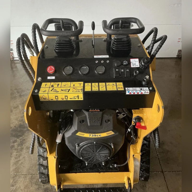 AGT 0.8 Ton Mini Stand-On Tracked Skid Steer Loader w/ Rato R740D 23HP Twin-Cylinder Engine, 441 lbs Lift Capacity | MX-CRT23