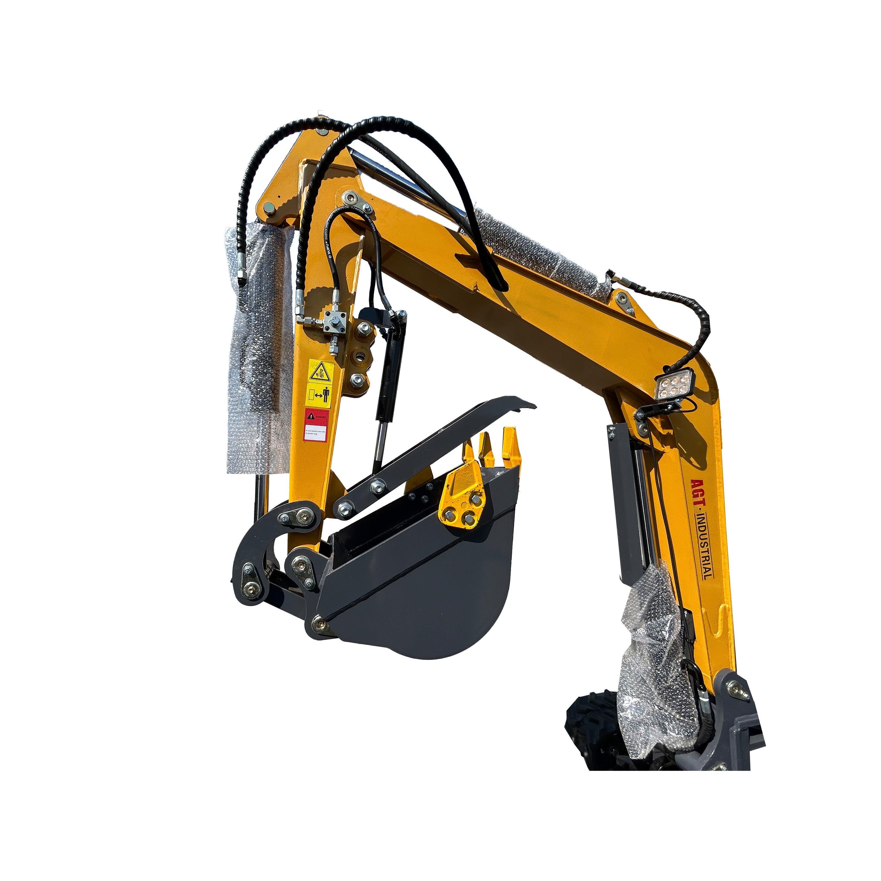 MX50R hydraulic thumb and bucket detail
