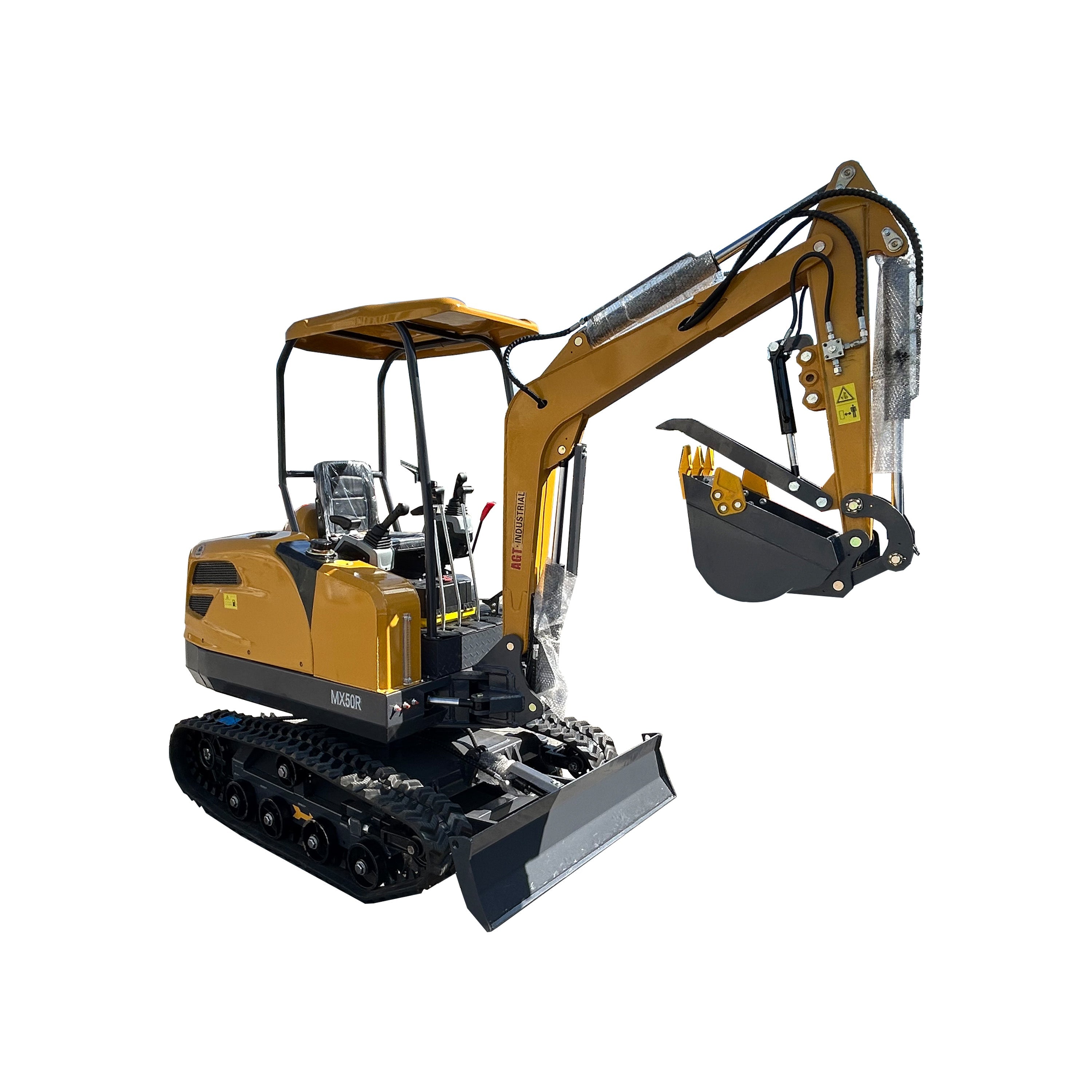 AGT MX50R mini excavator front opposite angle
