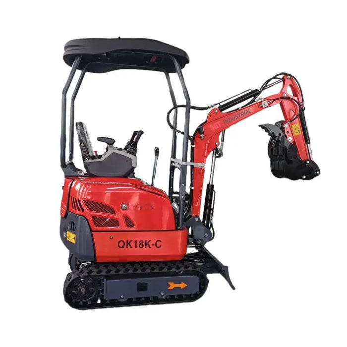 1.4 Ton, Kubota Engine Mini Excavator w/ Side Swing Boom, & Hydraulic Thumb | AGT-QK18K-C