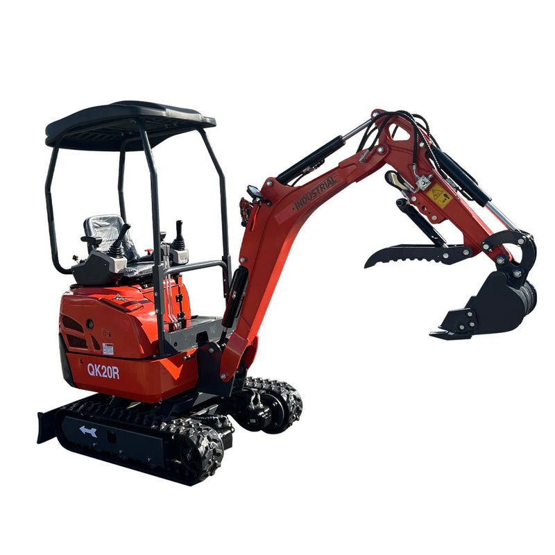 AGT 1 Ton Mini Excavator w/ R740D 23.5HP Engine, 67" Dig Depth, Enclosed Cab w/ A/C & Pilot Control | QK20R