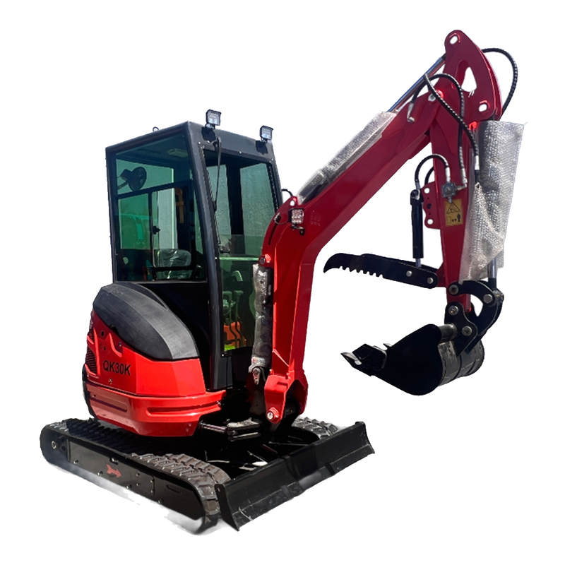 AGT 2.8 Ton Mini Excavator w/ Kubota D1105 27.5HP Diesel Engine, Enclosed Cab w/ Cooling Fan & Pilot Control | QK30K