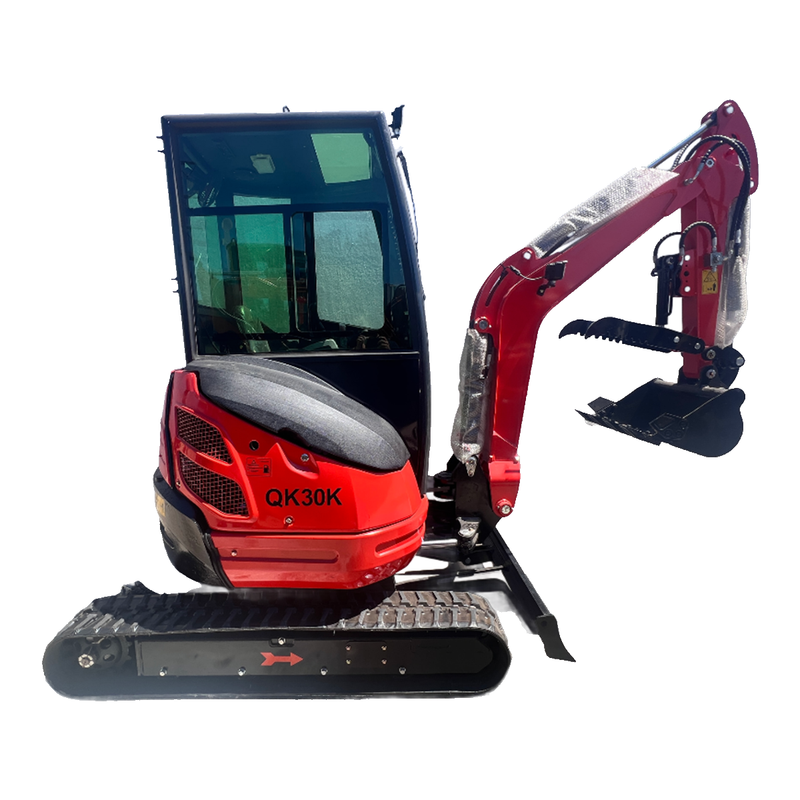 AGT 2.8 Ton Mini Excavator w/ Kubota D1105 27.5HP Diesel Engine, Enclosed Cab w/ Cooling Fan & Pilot Control | QK30K