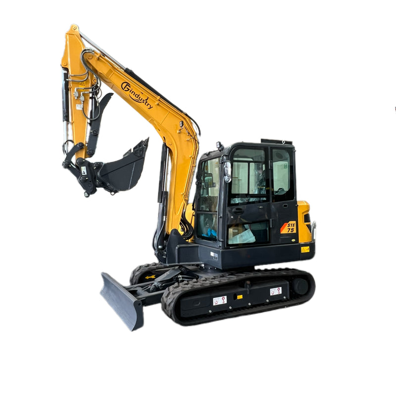 6 Ton, Kubota V2607T Engine Mini Excavator w/ Hydraulic Thumb & Pilot Control | STE75