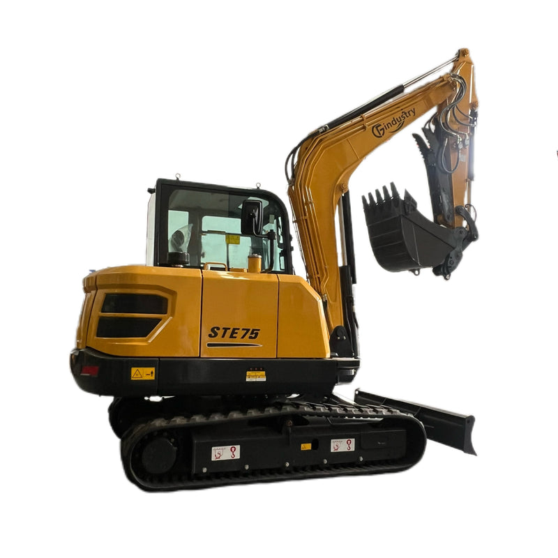 6 Ton, Kubota V2607T Engine Mini Excavator w/ Hydraulic Thumb & Pilot Control | STE75